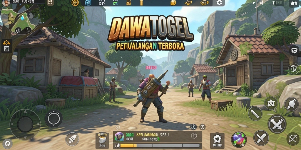 Screenshot gameplay DAWATOGEL dengan dunia terbuka yang luas dan interaktif.