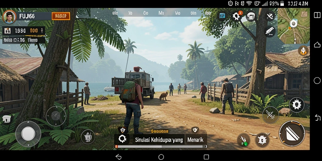 Tangkapan layar dari gameplay FUJI66 yang menampilkan interaksi karakter dan pilihan cerita.
