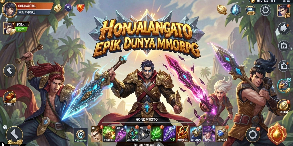 Screenshot gameplay HONDATOTO menunjukkan aksi pertempuran yang mendebarkan.