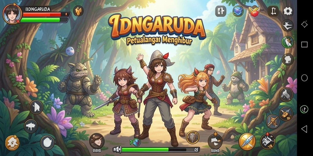 Screenshot IDNGARUDA menampilkan aksi seru karakter Anime dalam pertarungan.