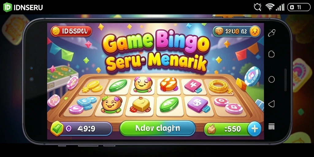 Screenshot utama IDNSERU menampilkan momen seru permainan Bingo.