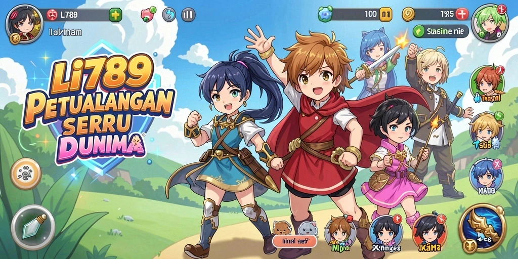Tampilan screenshot utama LI789 menampilkan aksi heroik dalam dunia Anime.