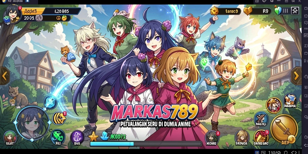 Tampilan menarik gameplay MARKAS789 dengan karakter anime yang memikat.