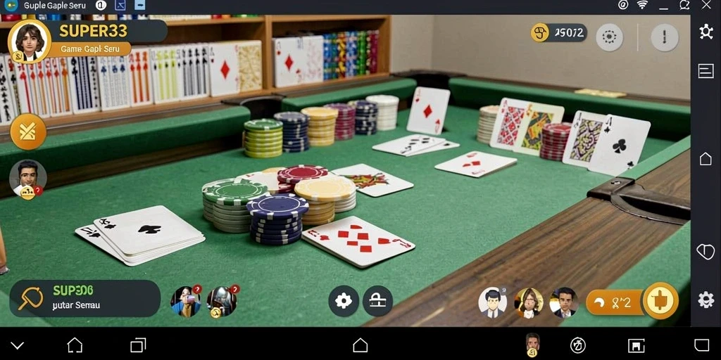 Tampilan gameplay SUPER33 yang menarik di tengah pertandingan Gaple.