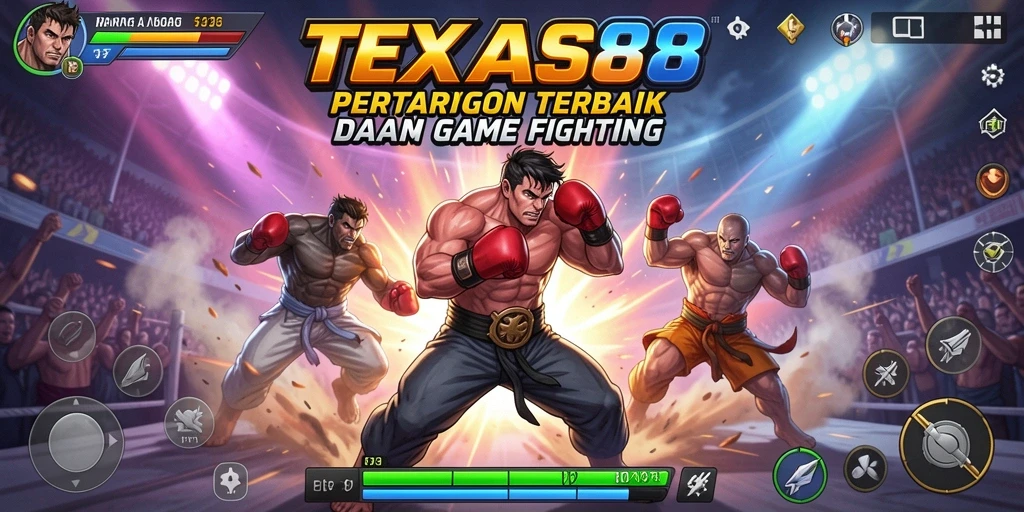 Screenshot gameplay TEXAS88 menampilkan pertarungan seru dan karakter dinamis.